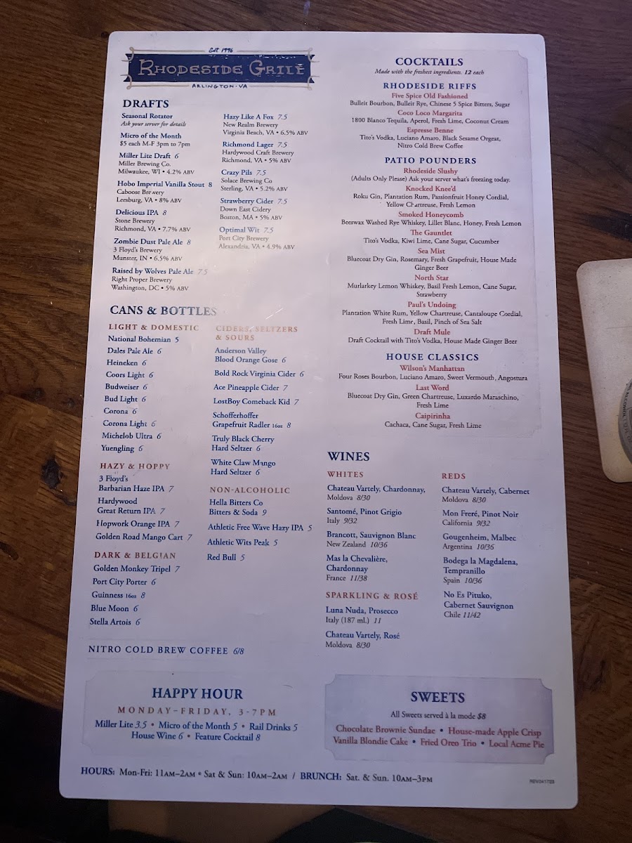Menu Rhodeside Grill-9